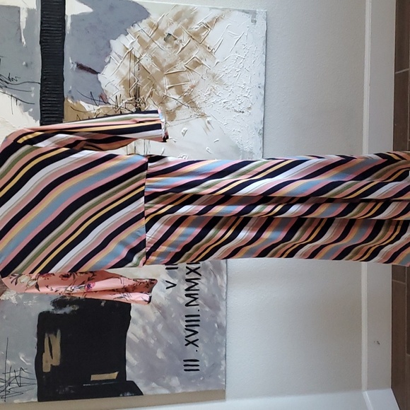 Fig & Flower Anthropologie Contrasting Stripe Floral Print Maxi Dress Women XL - Picture 4 of 10